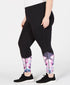 Ideology Women's Plus Ankle Athletic Leggings Black Floral Size 1X