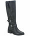 American Rag Women's Collins Leather Buckled Tall Boot Size 5M Black
