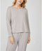 Pure Fiber Pleated Back Long Sleeve Loungewear Gray size Medium