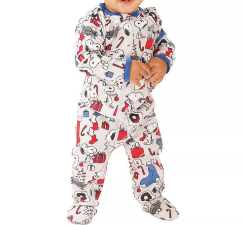 MUNKI MUNKI Matching Baby 1-Pc. Snoopy Holiday Family Pajama Footie 18M
