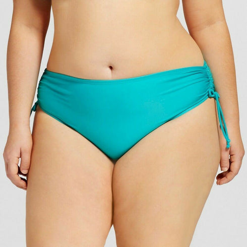 Plus Size Women's Plus Bikini Swim Bottom Emerald Green 2X - Bella Fiore