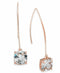 INC Rose Gold-Tone Cubic Zirconia Square Linear Drop Earrings