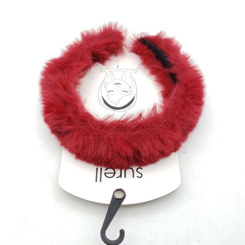 Surell Faux Fur Wine Color Head Band - New