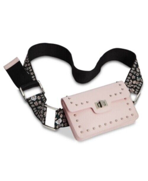 Steve Madden Embroidered Guitar Strap Belt Bag Pink L/XL