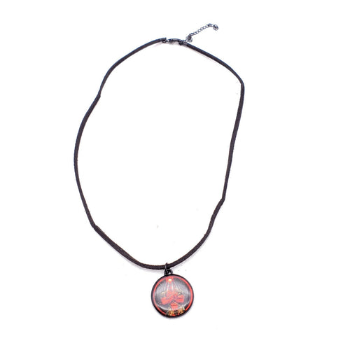 Marvel Deadpool Crossed Arms Pendant Necklace With Black Cord Bioworld New