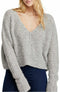 Free People - Light Grey Moonbeam V Neck Sweater Size Small