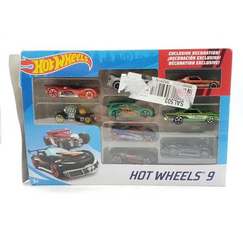 2019 Hot Wheels Gift Pack 9 Exclusive Decoration Vehicles X6999 Box Torn