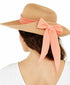 Nine West Mixed-Braid Scarf Floppy Hat Coral OS