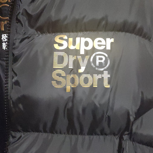 Superdry Mens Gold Puffer Coat Black Size XL