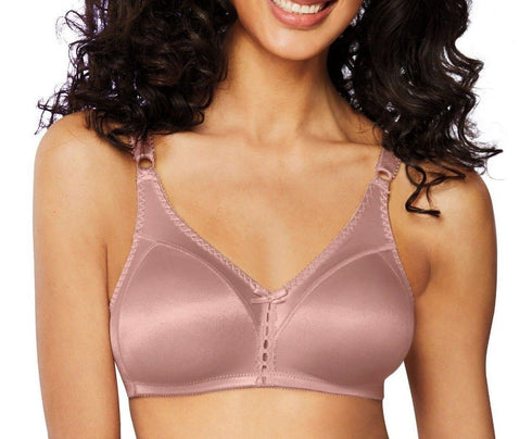 BALI Double Support Tailored Wireless Lace Up Front Bra 3820 Misted Rose 36C