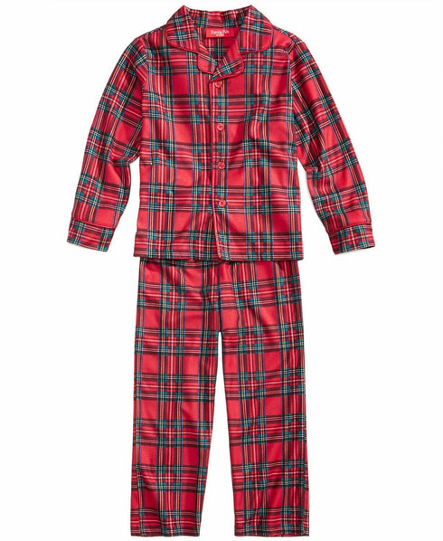 Family PJs Brinkley Plaid 2-Piece Unisex Kids Pajama Set Red Size 4-5