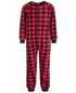 Family Pajamas Little & Big Kids Matching 1-Piece Red Check Printed Pajamas 6-7