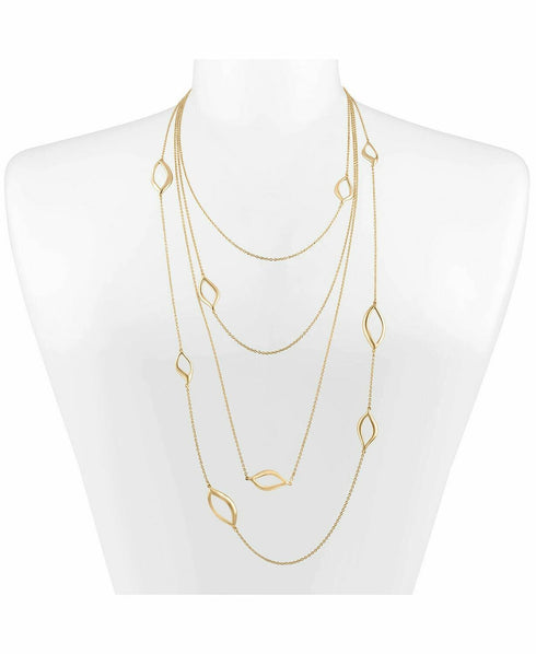 RACHEL Rachel Roy Gold-Tone Open Leaf 21" Multi-Strand Necklace