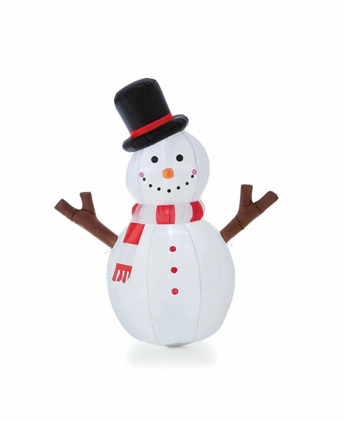 Jeco Inflatable Tree Hand Snowman Decor in White and Black