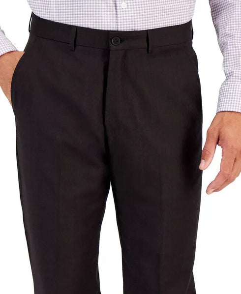 Armani Exchange Men's Slim-Fit Black Windowpane Wool Suit Pants 34X32