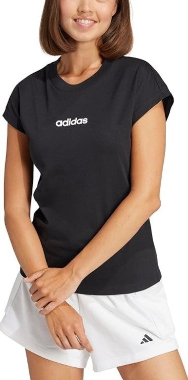 adidas Women's Essentials Linear Cotton T-Shirt Black XL