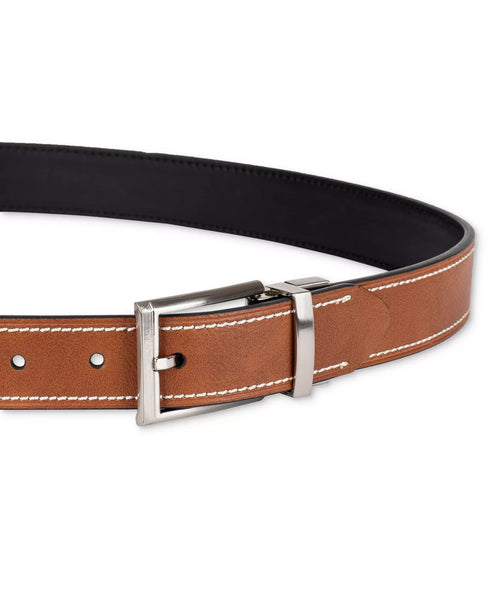 Club Room Men's Two-In-One Reversible Contrast Stitch Belt Large 38-40