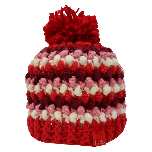 Women's Soft Beanie with Red Stripes - Bula New