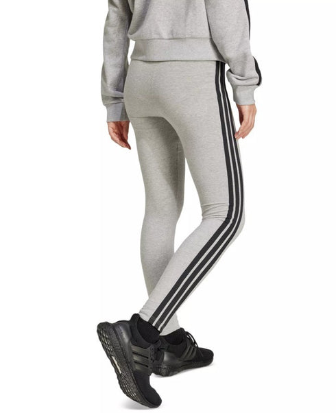 adidas Women's Slim-Fit Full-Length High-Rise Leggings Gray Heather Black XL