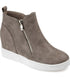 Journee Collection Women's Pennelope Wedge Sneakers Taupe Zip 10 M