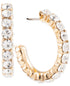 CHARTER CLUB Gold-Tone Medium Crystal C-Hoop Earrings, 1.1"