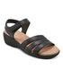 Easy Spirit Women's Kenton Strappy Low Wedge Sandals Black Size 8M