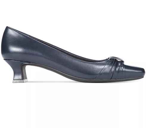 Easy Street Waive Pumps Solid Slip On Square Toe Navy 9M