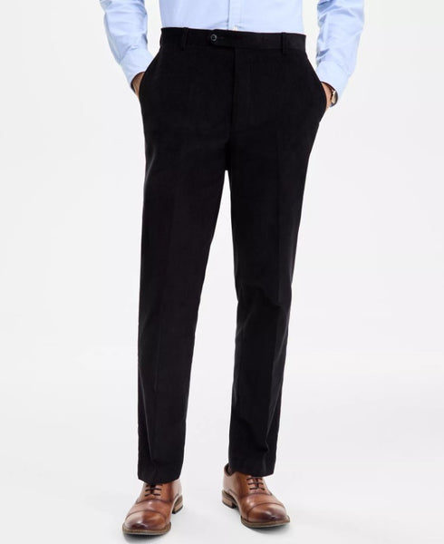 Tommy Hilfiger Men's Modern-Fit Solid Corduroy Pants Black 44x30