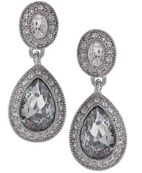Carolee Earrings Crystal Drop Teardrop