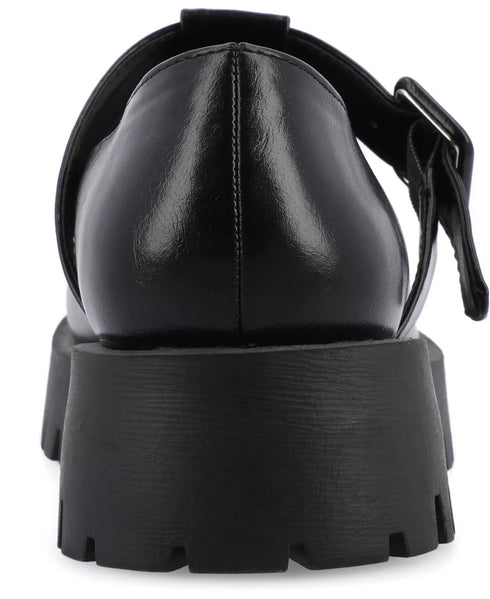 Journee Collection Women's Suvi Lug Sole Mary Jane Loafers Black Size 6.5M