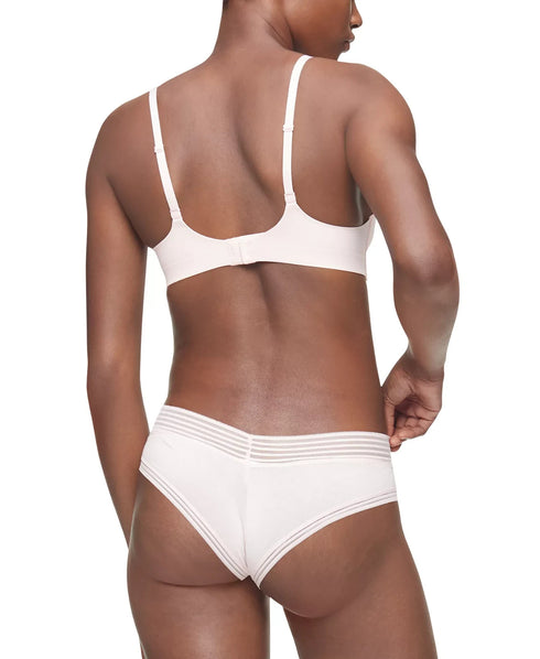 Calvin Klein Women's Striped Waist Hipster Pink Large