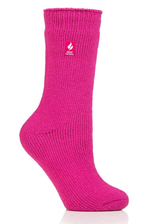 Heat Holders Unisex Dahlia LITE Crew Socks Women's 5-9 / Men's 4-8 Bright Pink