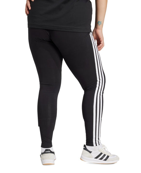 adidas Plus Size Essentials 3-Stripes Cotton Leggings Black White 3X
