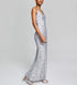 B Darlin Juniors' Sequined Bungee-Strap Gown Gray Silver 13/14