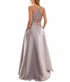 Speechless Juniors' Crochet-Back Illusion-Detail Satin Gown Mauve 3