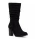 New York & Company Women's Amena Faux Suede Zip Boot Black 10 M