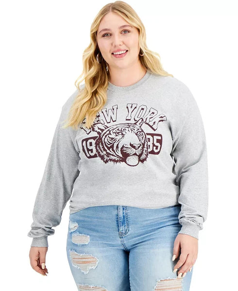 Love Tribe Womens Trendy Plus Size Cotton Graphic New York T-Shirt Size 1X