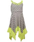 Bonnie jean little girls striped hanky hem knit dress - gray Size 6