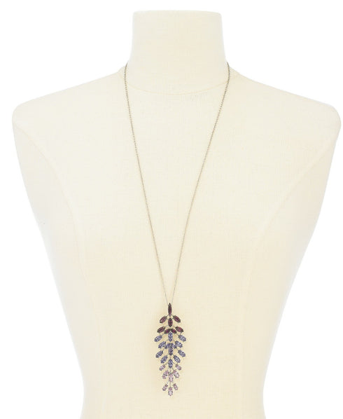 INC International Concepts Silver-Tone Marquise-Crystal Pendant Necklace