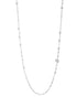 Lauren Ralph Lauren silvertone Pave faux Pearl logo charm 42" Necklace