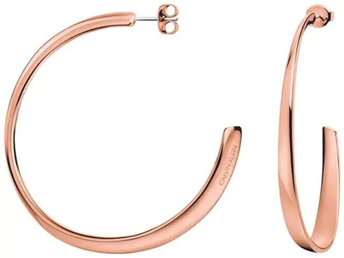 Calvin Klein Groovy PVD Rose Gold-Tone Hoop Earrings