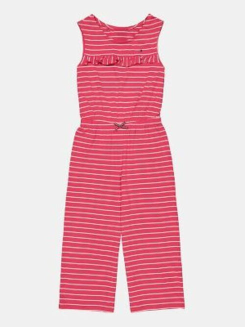 Tommy Hilfiger Big Girls Long Ruffle Romper Pink Large (12-14)