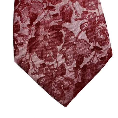 Michael Kors Men's Carman Classic Floral Tie Rose Red Necktie