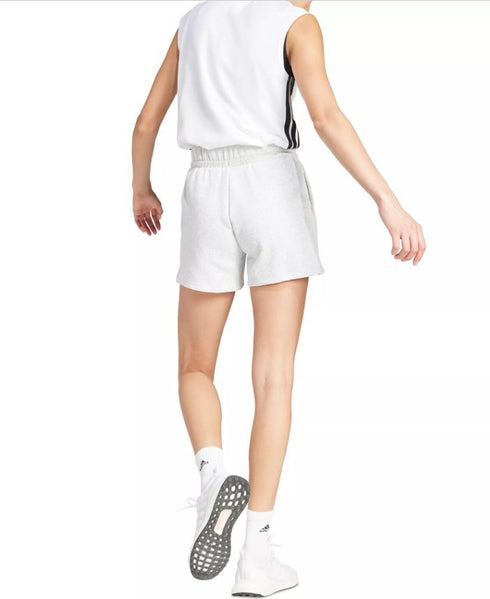 adidas Women's Essentials Small Logo Fleece Shorts Light Gray S