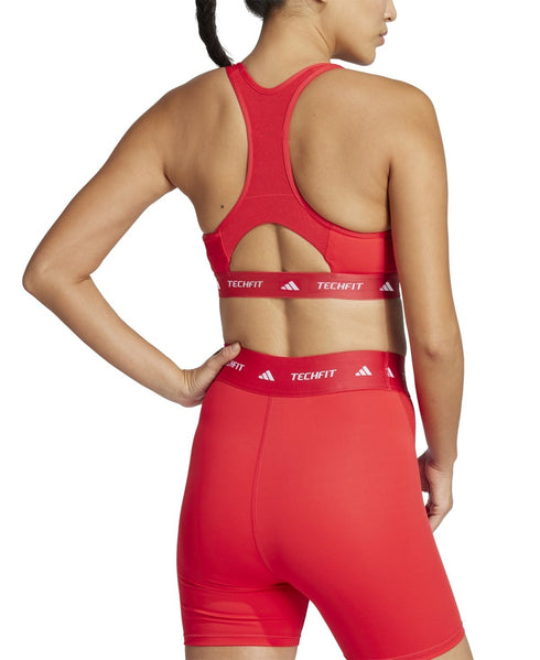 adidas Women's Medium-Impact Logo-Band Sports Bra Ruby XL