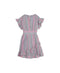RARE EDITIONS Big Girls Stripe Linen Dress with Necklace Gray& Pink Size 8