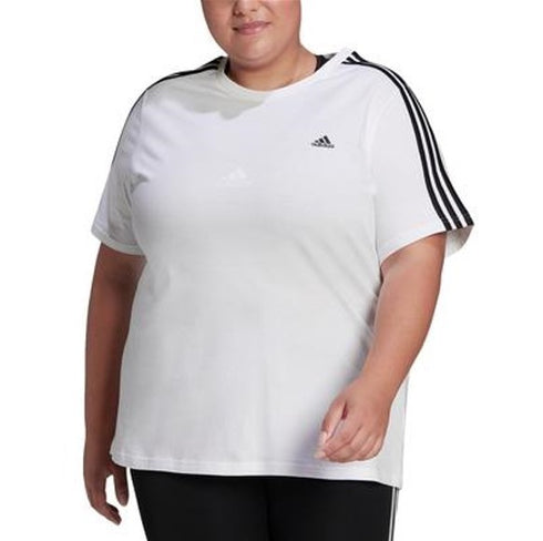 adidas Plus Size Essentials Slim 3-Stripes T-Shirt White 3X