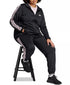adidas Essentials Tricot Three Stripes Track Jacket Black Clear Pink 4X