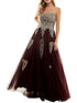 Say Yes to the Prom Strapless Embellished Ballgown Burgundy 3