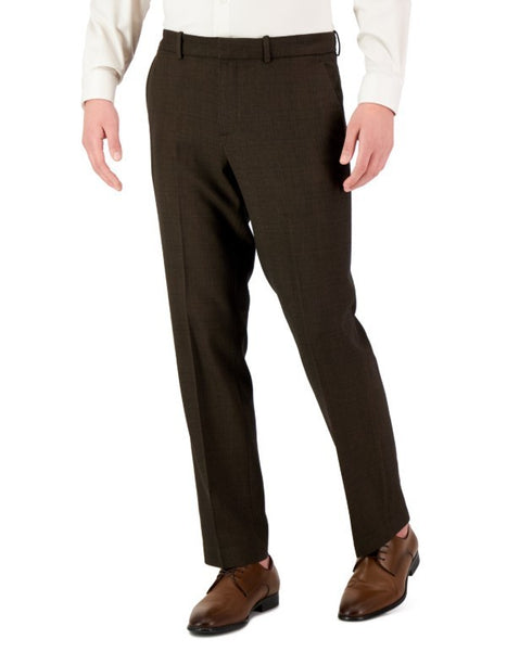 Perry Ellis Portfolio Men's Modern Fit Solid Resolution Pants Major Brown 40x32